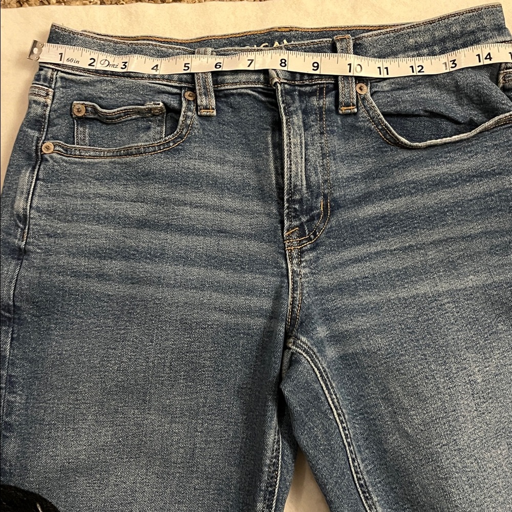 American Eagle Outfitters Women's 90's Straight Denim Stretch Jeans Sz 2 long - Picture 4 of 11